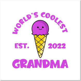 World's Coolest Grandma Est. 2022 Kawaii Ice Cream Posters and Art